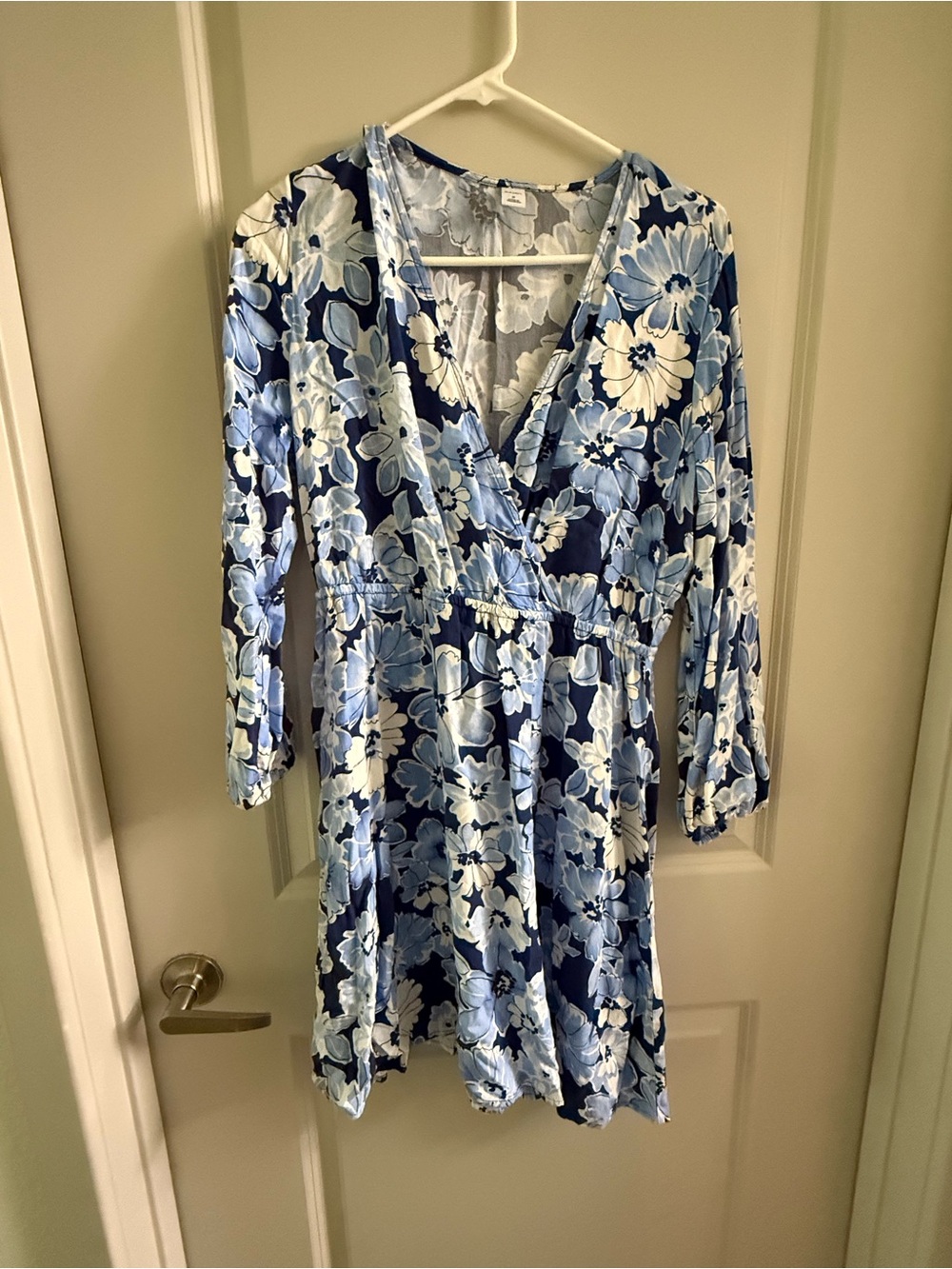 Old Navy Blue and White Floral Midi Dress